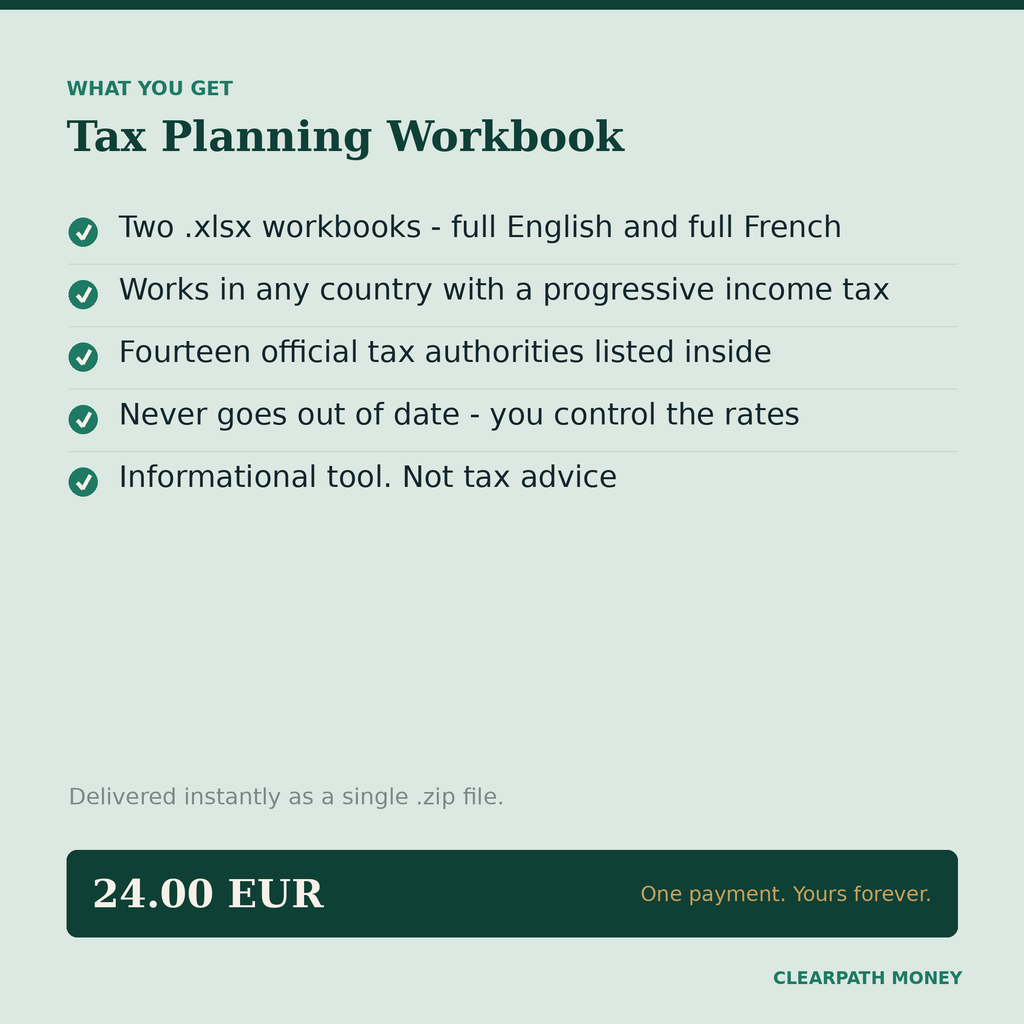 Classeur de préparation fiscale — tous pays, tous barèmes